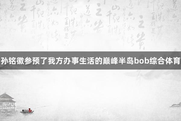 孙铭徽参预了我方办事生活的巅峰半岛bob综合体育