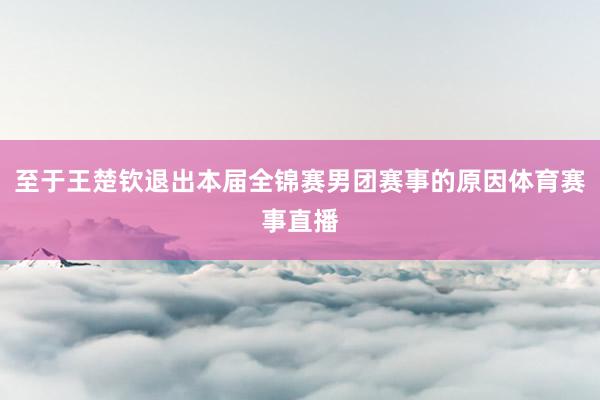 至于王楚钦退出本届全锦赛男团赛事的原因体育赛事直播